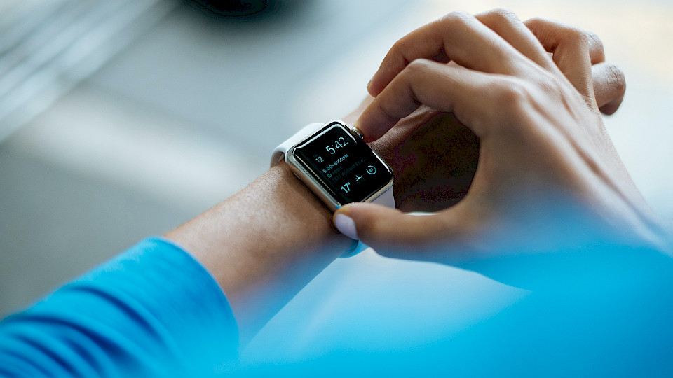 A smart watch being checked
