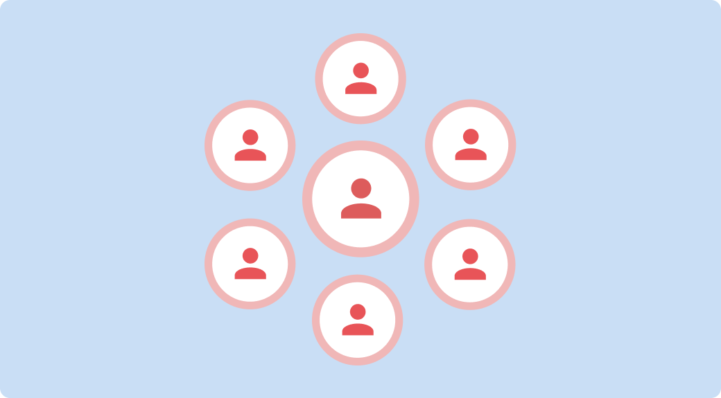 an illustration of a resource icon in a circle surrounded by other circles, suggesting it is scattered across different projects